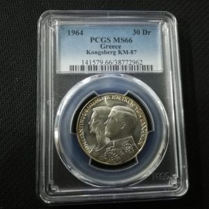 30 Drachmas 1964 PCGS MS66