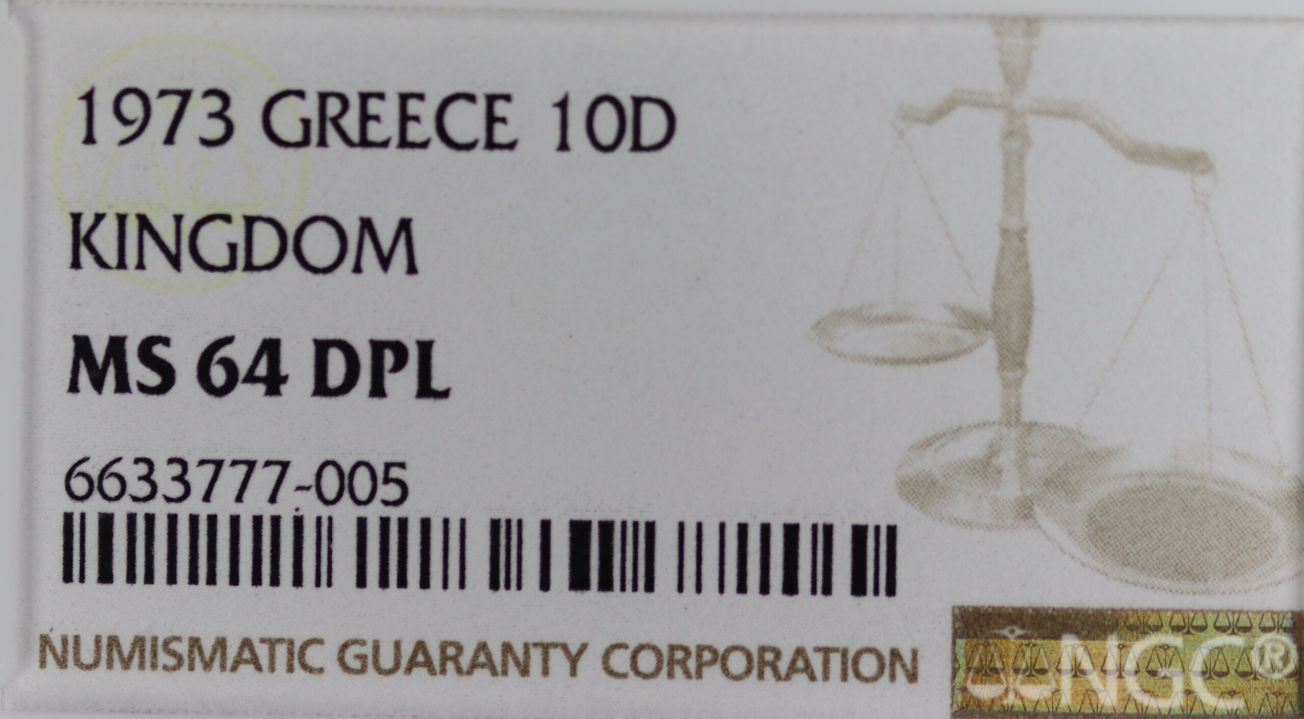 Greece Coin - Constantine II - 10 Drachmas 1973 - NGC MS64 DPL - Image 3