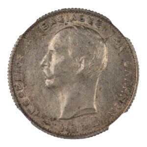 Greece Coin – George I – 2 Drachmas 1911 – NGC AU58 Greece Coin – George I – 2 Drachmas 1911 – NGC AU58