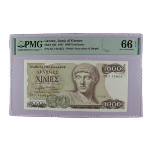 Bank of Greece Banknote 1000 Drachmas 1987 PMG 66 EPQ