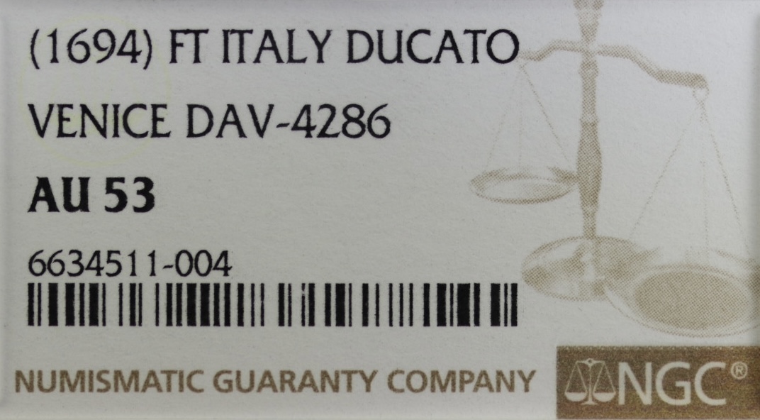 Italy - Ducato 1694 - NGC AU 53 - Image 3