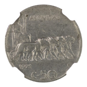 Italy – 50 Centesimi – 1921 – NGC VF 35 Italy – 50 Centesimi – 1921 – NGC VF 35