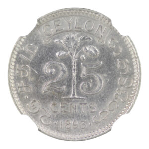 Ceylon – 25 Cents – 1893 – NGC AU Details Ceylon – 25 Cents – 1893 – NGC AU Details