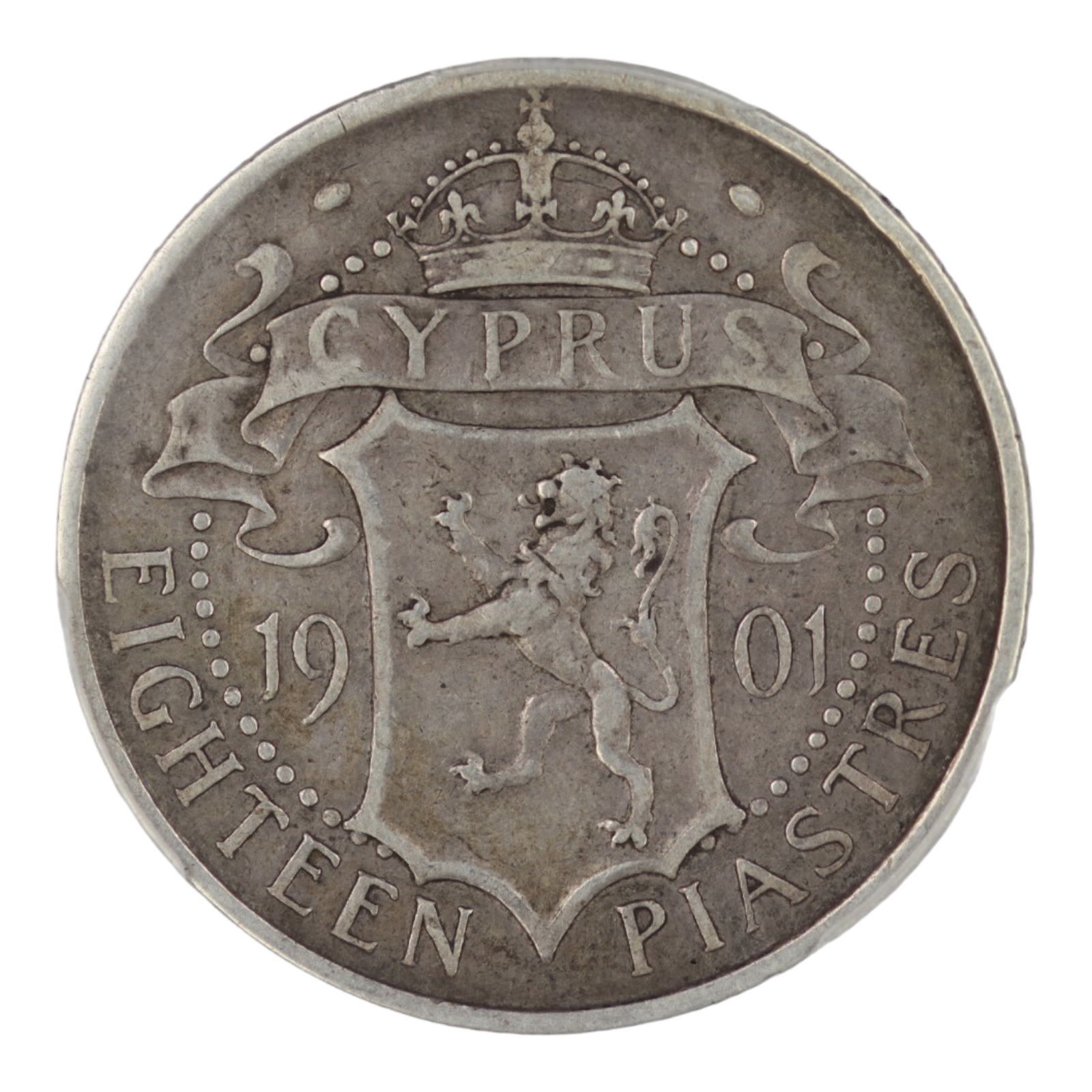 Cyprus - 18 Piastres - 1901 - PCGS VF 35 - Image 2